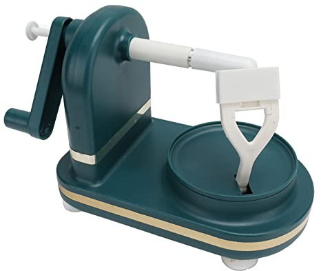 Akozon Pelafrutta a Manovella - Pelapatate Automatico Multifunzionale per Mele e Frutti Rotondi - Gadget da Facile da Usare per Sbucciare la Frutta Senza Sforzo (GREEN)