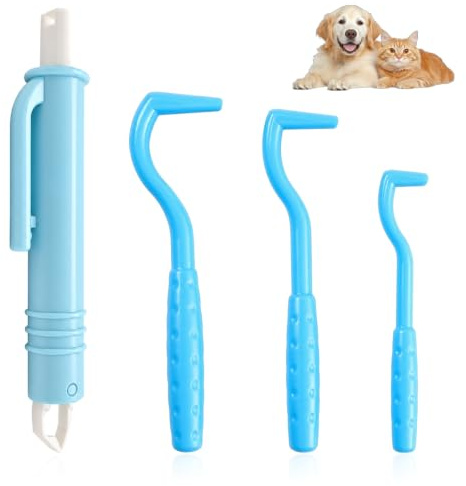ZEQUNAFENG 3 Pieces of Tick Remover Tools for Dogs, Painlessly Tick Removal Tool, Multifunctional Tick Remover Kit for Dog Cats Rabbits, Ideal Tick Hooks for Pet Shop Including Storage Box (Blue)