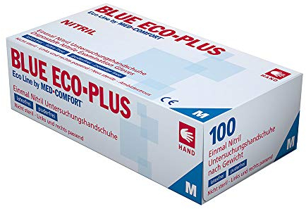 Blue Eco-Pus Nitril Einweghandschuhe, Gr. M