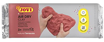 Jovi Air Dry Modelliermasse, gebrauchsfertig, lufttrocknend, auf Basis von Feuchtton, 500 g in terracotta