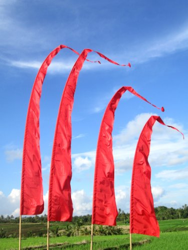 Bali-Fahne, Polyester, rot, 5 Meter