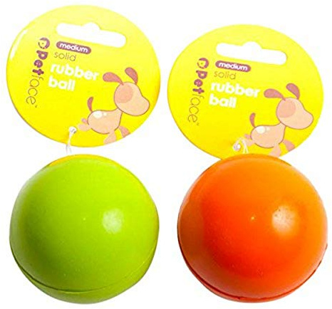 Petface Vollgummi Ball Hundespielzeug, 6,6 cm, grün/orange