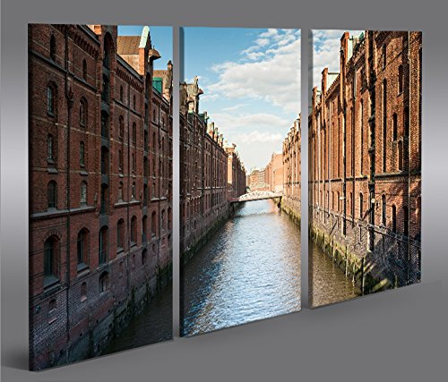 islandburner Bild Bilder auf Leinwand Speicherstadt V2 Hamburg 3p XXL Poster Leinwandbild Wandbild Dekoartikel Wohnzimmer Marke