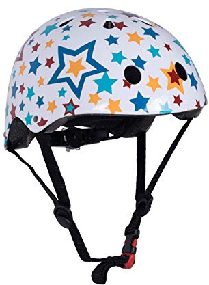 Kiddimoto cykelhjälm för barn/cykelhjälm/design sporthjälm för skridskoåkning, skoter, löphjul – stjärnor – M (53–58 cm)
