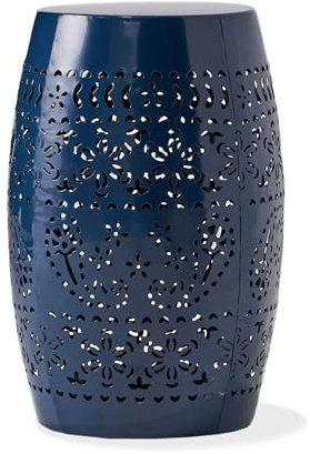 Christopher Knight Home Ruby Outdoor 12 Iron Side Table, Dark Blue