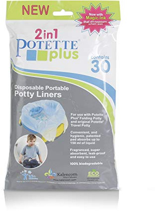 Einlegetüten Tüten/Folie für Potette Plus oder Potette Premium mit saugfähiger Einlage, biologisch abbaubar - für hygienische Sauberkeit unterwegs - schnell und unkompliziert wechseln - 30 Stück
