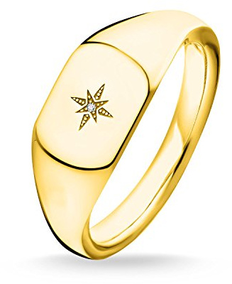 Thomas Sabo Damen-Siegelringe 925 Sterlingsilber zirkonia '- Ringgröße 54 D_TR0038-924-14-54