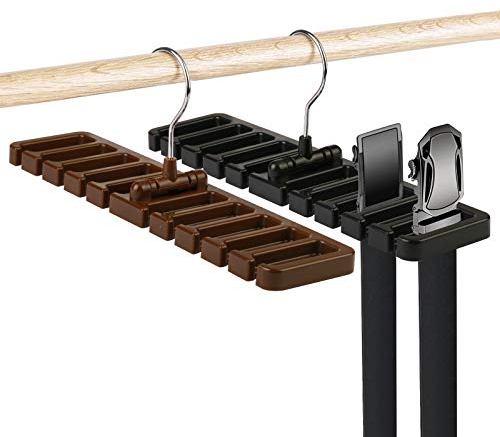 ZOOMSKY 2er Gürtelhalter Scarfs Belt Rack Organizer Kunststoff Krawattenhalter platzsparende Kleiderschrank Aufbewahrung für 20 Gürtel/Schals/Krawatte