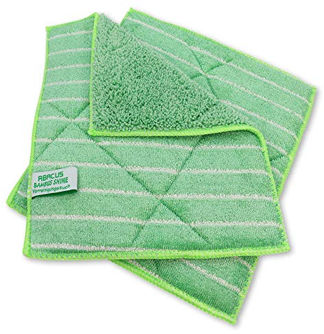 ABACUS Bamboo Shine 6139 Lot de 2 chiffons de prénettoyage en bambou 25 x 20 cm