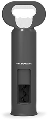 VB VIN BOUQUET FID 680 Vin Bouquet 680-Abridor 3 en 1 en Color Negro. Abrelatas, Descapsulador, Sacacorchos, Plástico