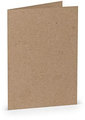 PAPERADO 50 Faltkarten DIN B6 - Kraftpapier - 220 g/m² - 12 x 16,9 cm - Blanko Doppelkarten Klappkarten Basteln Einladungskarten