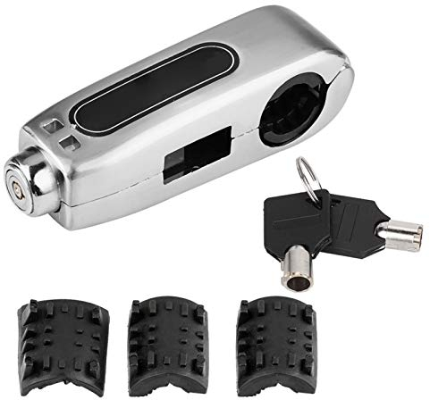 Qiilu Universeller Motorradlenker Bremshebelverriegelung Drosselklappengriff Diebstahlsicherung Sicherheits-Edelstahl Motorrad-Diebstahlschutz für Motorrad-Scooter-Geländefahrzeuge (Silber)