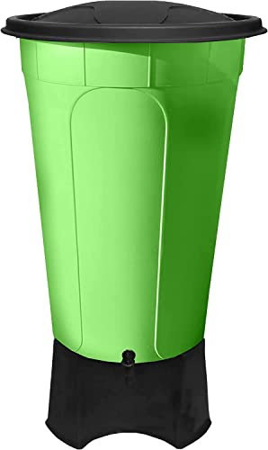 Large Water butt 210 Litre Black and Green Water Butt Kit includes Stand, Tap and Black Lid for Home, Conservatory, Garden, Garage, Office or Shed - Green 210L