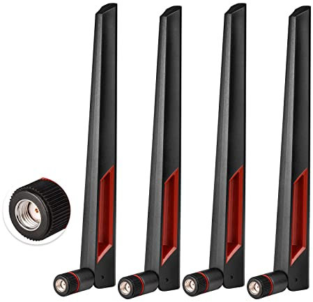 Superbat WiFi Antenna 2.4GHz 5GHz 5.8GHz Dual Band RP-SMA Male 8dBi Omni-Directional Antenna 4Pcs for PCIe Network Card, Wireless Router, DVR Recorder, Security Camera, Gateway Modem etc.