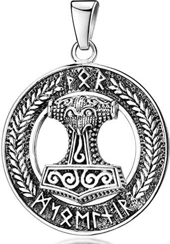 MATERIA by Matthias Wagner Thors Hammer Anhänger Silber 925 Kettenanhänger Herren Wikinger rund KA-135