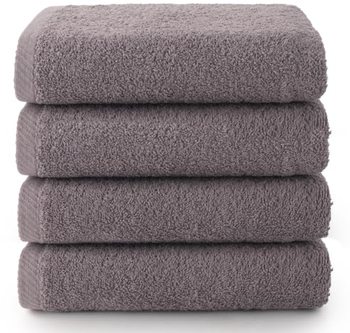 Top Towel - Plus - Badetücher - 4 Gesichts- oder Bidethandtücher - 30x50 cm - 100 % Baumwolle - Grau