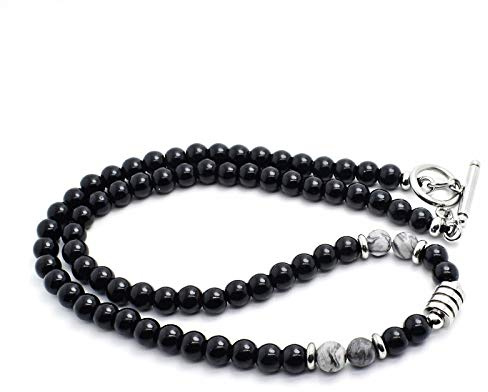 Handgemachte Herren Tigerauge Onyx Perlenkette Kette Natürliche Edelsteine Heilung Kristallschmuck
