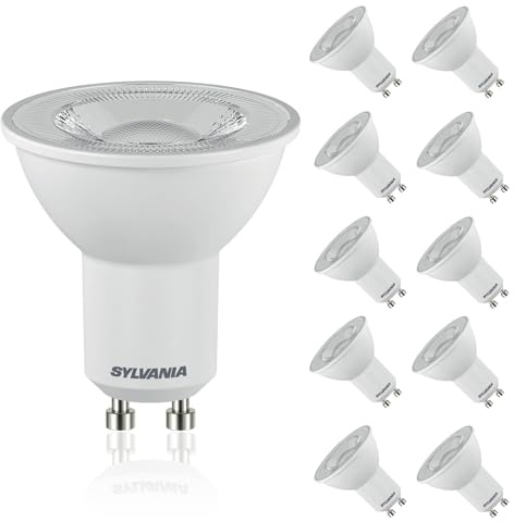 SYLVANIA GU10 LED Neutralweiß 4W | 50W Ersatz | 10er Pack | 4000K Leuchtmittel | 345 lm Spot | 36° Abstrahlwinkel