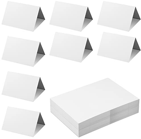 50 Pezzi Biglietti Segnaposto Bianchi, Pieghevoli Segnaposto Matrimonio Biglietti da Visita Vuoti da Matrimonio Festa Riunione Seduta Tavolo Forniture Per Ufficio, 9,4x6,3cm(Piegato)