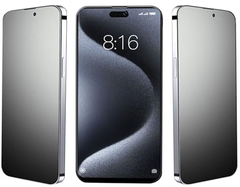 3×Matt Sichtschutz für iPhone15 Pro Privacy Schutzfolie Displayschutz | 3 Stück Matt Schutzfolie für iPhone 15 Pro,6.1” Blendfreies 9H Härte Glas Displayschutz, Anti-Fingerabdruck, Glatt Berührung