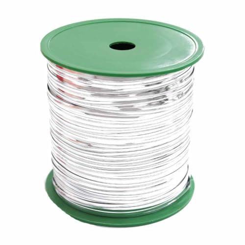 SHTGOI 400Yards/rolle Metallische Bindebänder Folien Twistband Verpackung Draht Twist Ties Bindestreifen zum Binden für Brot,Süßigkeiten,Tüten,Geschenktüten Bindedraht Verschlussclips Silber