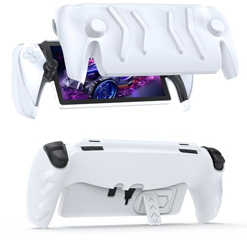 JOYTORN Vollständige Schutzhülle, kompatibel mit PlayStation-Portal-Fernbedienung, PS5-Portal-Hülle mit Abnehmbarer Vorderschale, Rückseite - mattiertes Handheld-Design (weiß)