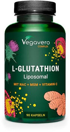 Vegavero L-Glutathione Complex | with Glycin, PureWay-C Vitamin C Liposomal and MSM | NO Additives | Vegan | 90 Capsules