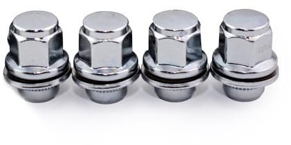 Car Alloy Wheel Nuts Bolt Set of 4, Size 12 mm x 1.5, Flat Seat, 21mm Hex, Rustproof, Silver For Toyota Alphard Auris Avensis Camry Celica Wheels-DC Components