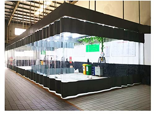 Rideaux de séparation industriels, Pergola Garage Imperméable Bâche Rideau Cloison Transparente pour Les ateliers de menuiserie Lavage Zones de Travail, sur Mesure (Couleur : Gray Side, Taille : 4X3