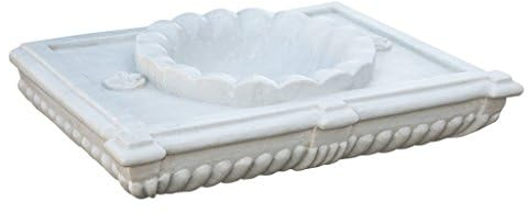 Biscottini Lavandino in marmo bianco 80x56x18 cm | Lavandino da esterno e interno | Lavabo pietra | Lavabo da Appoggio pietra | Lavandino cucina
