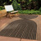 In & Outdoor Teppich Wetterfest Wohnzimmer Balkon Küchenteppich Terrassenteppich Flachgewebe Sisaloptik mit Muster Boho Kreise schwarz 140x200 cm