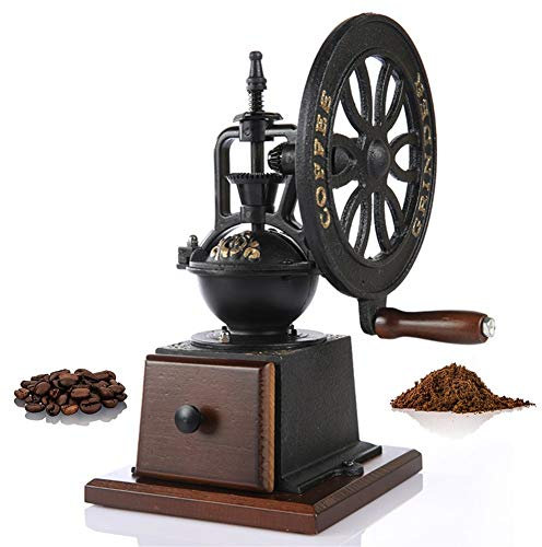 SnamicE Macinini da caffè manuali Macinacaffè retrò, macinino da caffè per Uso Domestico, macinino Manuale con Ruota Grande