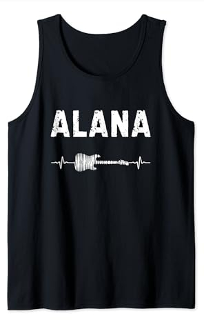 Alana Gitarre Herzschlag Gitarrist Retro Vintage Tank Top