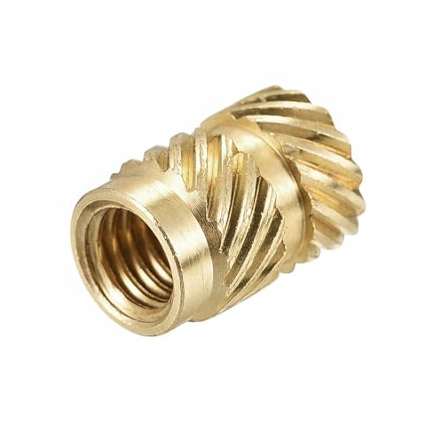 TOP-VIGOR 30Pcs M5 Threaded Knurled Insert Nuts, M5 x 10mm x 7mm OD 3D Printing Brass Nuts, Female Threaded Inserts Brass Heat Set Insert Embedment Nut for 3D Printing