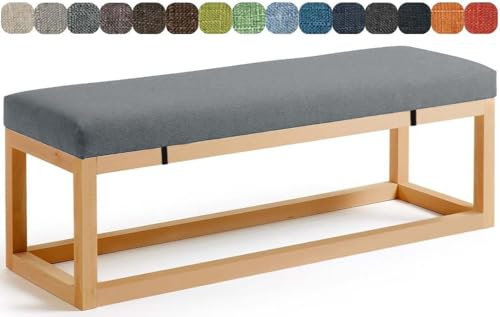 AQIGR Bankauflage Outdoor 120x40 150x50 180x40 Sitzkissen Bank, 5CM Dicke Bankkissen mit Abnehmbarem Bezug, Stuhlkissen Sitzpolster, Bankpolster für Stuhl Boden Bürostuh(Color 1,80x50cm x5cm Thick)