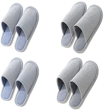 CYlovinho Womens House Slippers,4 Pairs Guest Home Slippers Closed Toe, Non Slip Washable Winter Warm Home Shoes for Travel,Bride,Guest,Bedroom,Hotel