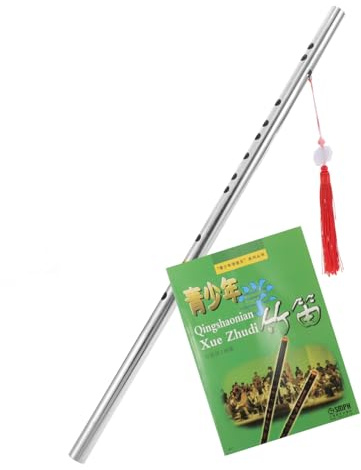 OFFSCH G-stimmige Dizi Flöte aus Edelstahl Traditionelles Chinesisches Blasinstrument Verformungsbeständig und Leicht für Anfänger und Musiker