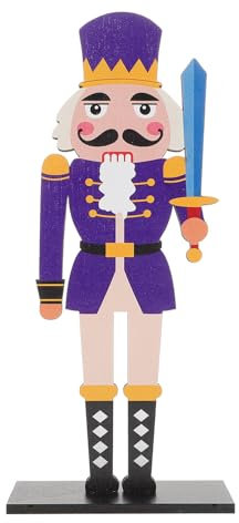 Amosfun Nutcracker Soldier Ornaments Wooden Figures for Christmas Decoration Holiday Party Table Centerpiece Home Decor