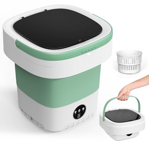 Mini Machine à Laver,12L Machine a Laver Portable,Mise à Jour Mini Lave Linge avec 3 Modes de Nettoyage en Profondeur & Panier D'essorage Amovible.Washing Machine Pliables pour Appartements,Dortoirs