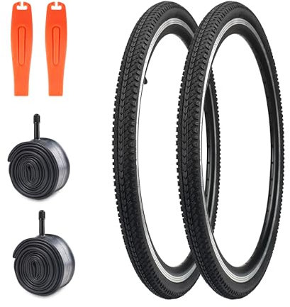 MEGHNA 24x1.5 & 26x1.5 Inch Bike Tyres (40-507/40-559) - 40 PSI, Low Rolling Resistance - Foldable Tire- for City Commuter/Hybrid/Folding/Mountain & Retro Bicycles (24x1.5 Inches)