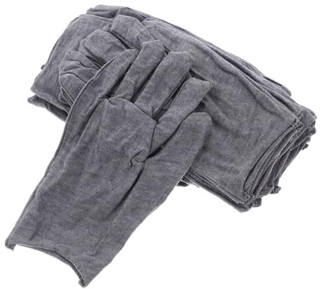 KICHOUSE 12stücke Teiliges Graue Baumwollhandschuhe Unisex Arbeitshandschuhe Mit Rutschfester Oberfläche Für Verkehrslenkung Zeremonien Und Vielseitigen Arbeitsschutz Geeignet