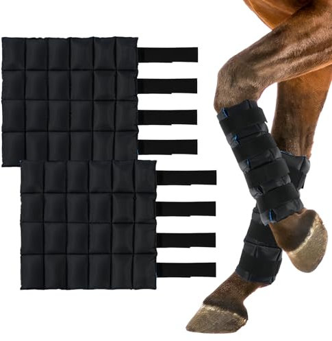 LUFFWELL Pferdebeinbandagen, 2 Stück, Eisbeinstiefel, perfekt für Reittraining und den täglichen Gebrauch, bequeme und hochwertige Unterstützung für die Genesung von Verletzungen, passend für alle