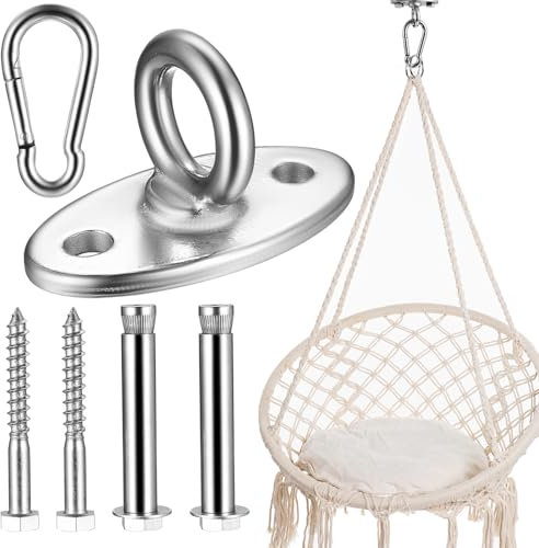 wugongshan Crochet de plafond pour charges lourdes, plaque oculaire en acier inoxydable, crochet de balançoire pour poutres en bois, plafond en béton, sac de boxe, support de plafond jusqu'à 500 kg