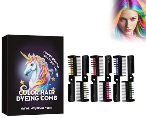Set di 6 stick coloranti per capelli dai colori vivaci, pettine pieghevole monouso per colorare i capelli, Tinta per capelli, Ritocco colore, colorazione facile, crea un colore naturale, serum