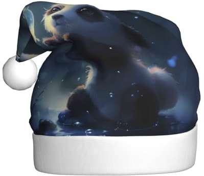 ZORIN Weihnachtsmütze, Weihnachtsmütze, Blasen, Augen, Panda, Nacht, Uni, bequem, Plüsch, für Weihnachten, Neujahr, Urlaub, Partyzubehör