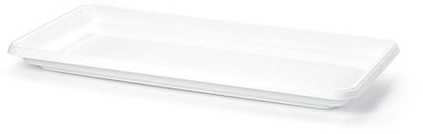 Acan Tradineur - Plato Jardinera de 80 cm - Macetero, Maceta para Plantas y Flores Rectangular - Fabricado en Plástico - 7 x 36,5 x 77,5 cm - Color Blanco
