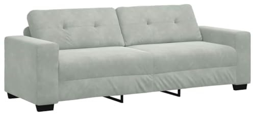 vidaXL 3-Sitzer-Sofa Hellgrau 220x78x80 cm Samt