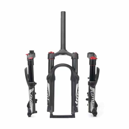 BSFHQS 20 Zoll Mountainbike-Federgabel 1-1/8 Gerade Öl-Luft-Gabel 80mm Federweg, Scheibenbremsen Vorderradgabeln, 9×100mm QR, Manuelle Verriegelung