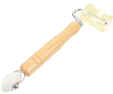 Yardenfun Wooden Handle Seam Roller Wheel for Wallpaper Construction Wear-Resistant Solid Wood with Two-Way Bearing Ergonomic Design for Stable Flexible Operation Suitable for DIY and