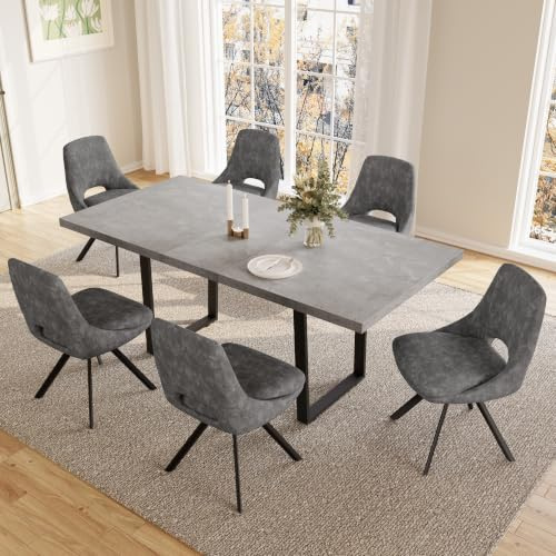 JIEXI Esstisch Mit 4-8 Stühlen Set, Esszimmertisch Ausziehbar, Tisch Esszimmer, Essgruppe Mit 4-8 Stühle, MDF-Platten Holztisch Geeignet Für Wohnzimmer, Küche